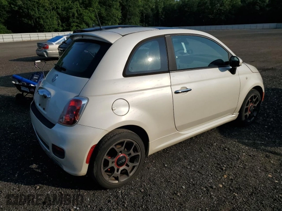 2012 FIAT 500 Sport with VIN 3C3CFFBR7CT310541, listed as a Copart auction lot 58849675 with 107,427 mi miles and Salvage title. Bid and sale history available at DreamBid. Image 3.