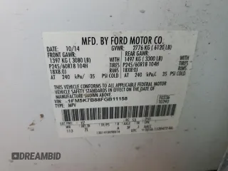 2015 Ford Explorer z VIN 1FM5K7B88FGB11158, wystawiony jako Copart lot #57653765 z przebiegiem 140 612 mil mil oraz Szkoda całkowita • Salvage title. Historia ofert i sprzedaży dostępna na DreamBid. Obrazek 13.