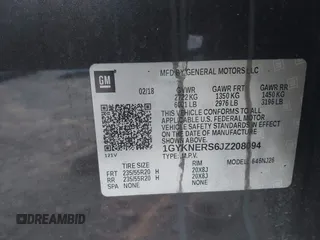 2018 Cadillac XT5 Premium Luxury FWD with VIN 1GYKNERS6JZ208094, listed as a IAAI auction lot 41341228 with 88,068 mi miles. Bid and sale history available at carsss.com. Image 9.