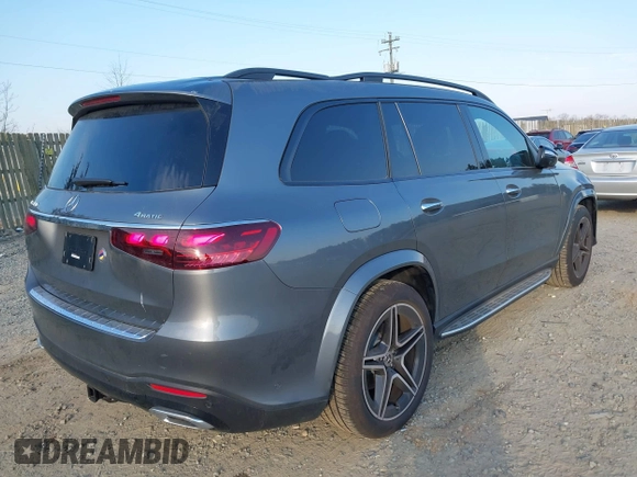 2025 Mercedes-Benz GLS 450 with VIN 4JGFF5KEXSB308035, listed as a IAAI auction lot 41814613 with 1,985 mi miles and . Bid and sale history available at DreamBid. Image 4.