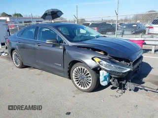 2018 Ford Fusion Hybrid Titanium with VIN 3FA6P0RUXJR249148, listed as a IAAI auction lot 41496171 with 136,036 mi miles. Bid and sale history available at carsss.com. Image 1.