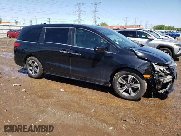 2019 Honda Odyssey Touring with VIN 5FNRL6H83KB019884, listed as a Copart auction lot 53402344 with 42,140 mi miles and Salvage Title. Bid and sale history available at carsss.com. Image 4.