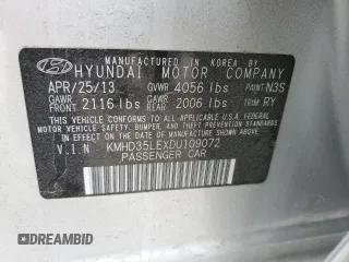 2013 Hyundai Elantra GT with VIN KMHD35LEXDU109072, listed as a Copart auction lot 76022504 with 133,006 mi miles and Salvage Title. Bid and sale history available at carsss.com. Image 13.