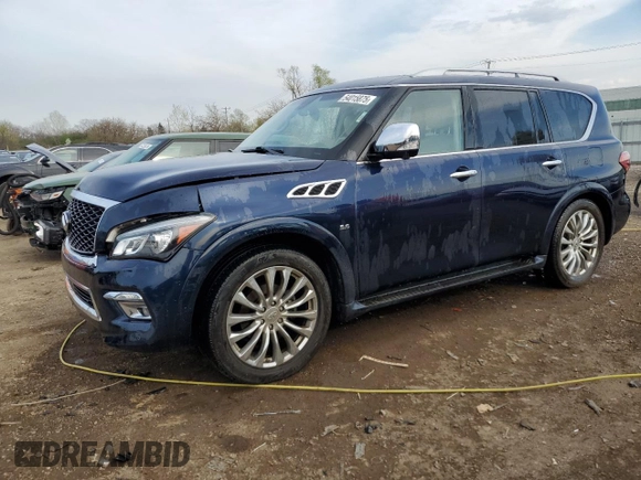 2015 Infiniti QX80 z VIN JN8AZ2NE3F9086651, wystawiony jako Copart lot #54015875 z przebiegiem 137 015 mil mil oraz Szkoda całkowita • Salvage title. Historia ofert i sprzedaży dostępna na DreamBid. Obrazek 1.