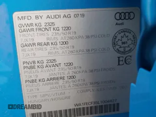 2020 Audi Q3 S line Prestige with VIN WA1FECF35L1004827, listed as a Copart auction lot 68363922 with 34,959 mi miles. Bid and sale history available at carsss.com. Image 13.