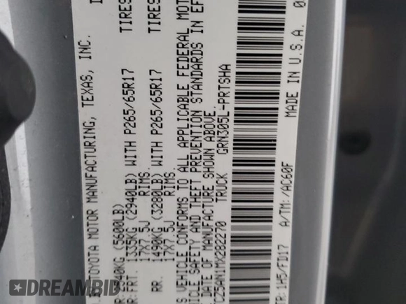 2021 Toyota Tacoma SR with VIN 5TFCZ5AN1MX282270, listed as a Copart auction lot 58480775 with 80,584 mi miles and Salvage title. Bid and sale history available at DreamBid. Image 12.