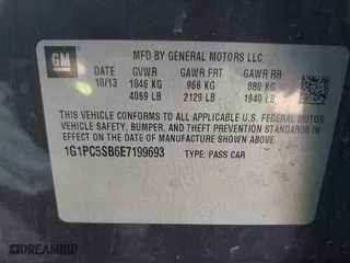 2014 Chevrolet Cruze 1LT with VIN 1G1PC5SB6E7199693, listed as a IAAI auction lot 42004060 with 97,231 mi miles. Bid and sale history available at carsss.com. Image 8.
