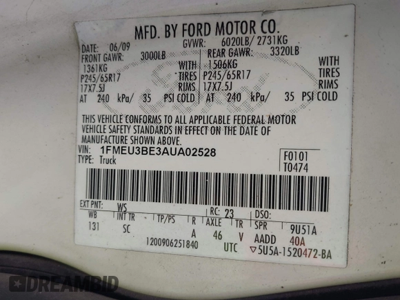 2010 Ford Explorer Sport Trac XLT z VIN 1FMEU3BE3AUA02528, wystawiony jako IAAI lot #41940283 z przebiegiem 96 049 mil mil oraz . Historia ofert i sprzedaży dostępna na DreamBid. Obrazek 9.
