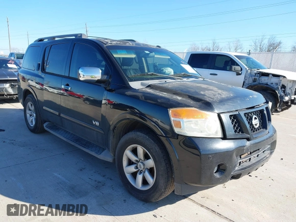 2008 Nissan Armada SE z VIN 5N1BA08D18N602669, wystawiony jako IAAI lot #41653129 z przebiegiem Nie podano mil oraz . Historia ofert i sprzedaży dostępna na DreamBid. Obrazek 1.
