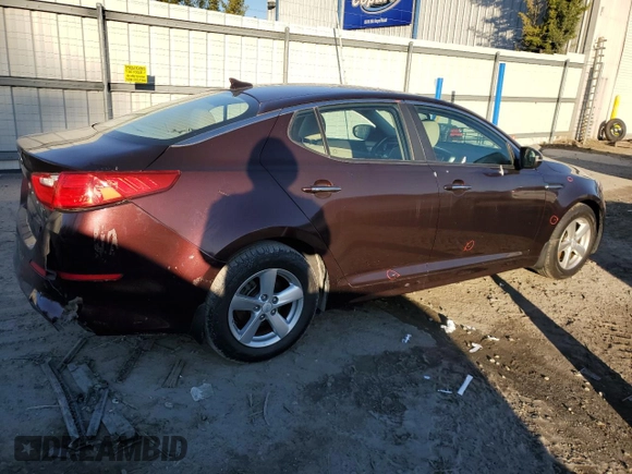 2015 Kia Optima LX with VIN 5XXGM4A71FG489988, listed as a Copart auction lot 45502635 with 140,264 mi miles and Salvage title. Bid and sale history available at DreamBid. Image 3.