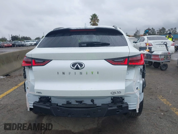 2024 Infiniti QX55 Luxe with VIN 3PCAJ5JR1RF110064, listed as a IAAI auction lot 41562972 with 4,163 mi miles and . Bid and sale history available at DreamBid. Image 17.