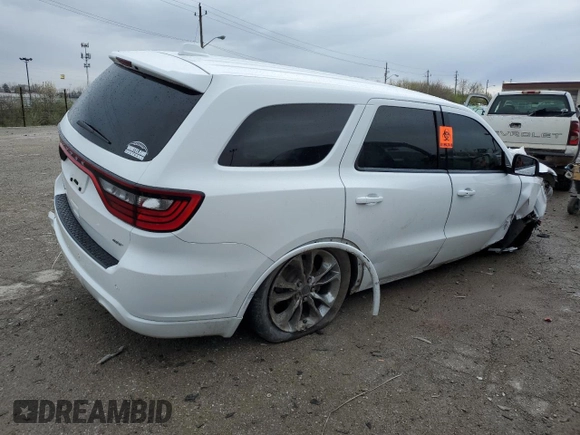 2019 Dodge Durango GT with VIN 1C4RDJDG4KC821225, listed as a Copart auction lot 52054535 with 53,841 mi miles and Salvage title. Bid and sale history available at DreamBid. Image 3.