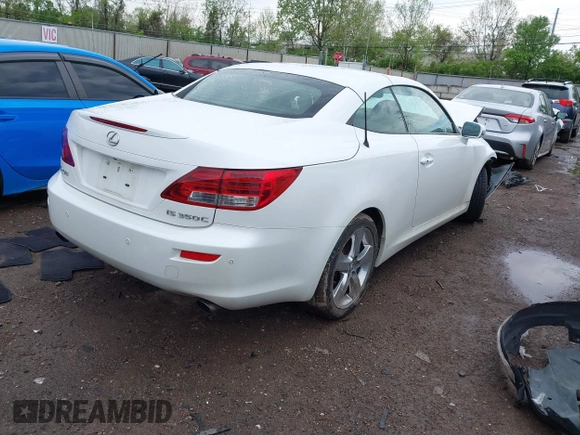 2010 Lexus IS 350 C with VIN JTHFE2C27A2501055, listed as a IAAI auction lot 42149205 with 123,778 mi miles and . Bid and sale history available at DreamBid. Image 4.