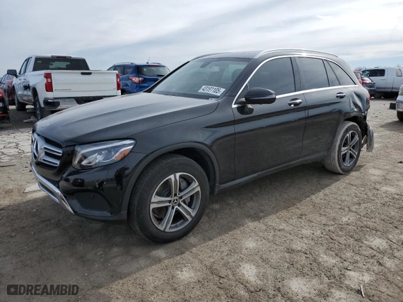 2019 Mercedes-Benz GLC with VIN WDC0G4KB5KV189312, listed as a Copart auction lot 43191105 with NaN miles and Salvage Title. Bid and sale history available at carsss.com. Image 1.