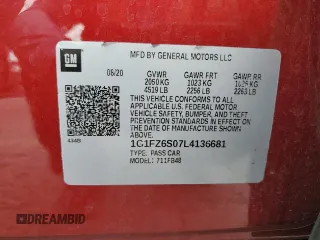 2020 Chevrolet Bolt EV Premier с VIN 1G1FZ6S07L4136681, выставлен на аукционе Copart как лот 53172075 с пробегом 22 627 миль миль и Списание • Salvage title. История ставок и продаж доступна на DreamBid. Изображение 14.