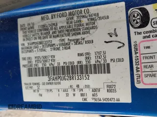 2011 Ford Fusion SEL with VIN 3FAHP0JG2BR133152, listed as a IAAI auction lot 42224008 with 226,727 mi miles. Bid and sale history available at carsss.com. Image 9.