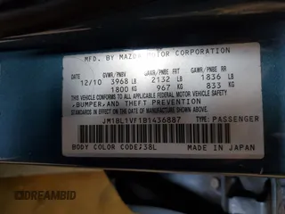 2011 Mazda 3 i Touring z VIN JM1BL1VF1B1436887, wystawiony jako Copart lot #45848185 z przebiegiem Nie podano mil oraz Szkoda całkowita • Salvage title. Historia ofert i sprzedaży dostępna na DreamBid. Obrazek 12.