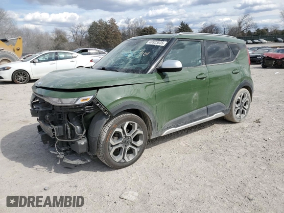 2020 Kia Soul X-Line with VIN KNDJ23AU4L7055922, listed as a Copart auction lot 46923835 with 107,382 mi miles and Salvage Title. Bid and sale history available at carsss.com. Image 1.