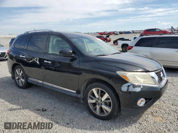 2013 Nissan Pathfinder S with VIN 5N1AR2MM8DC657454, listed as a Copart auction lot 50247115 with 114,509 mi miles and Salvage Title. Bid and sale history available at carsss.com. Image 4.