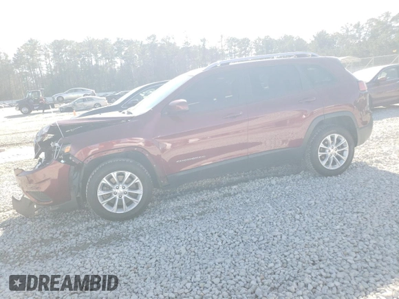 2021 Jeep Cherokee Latitude with VIN 1C4PJLCB0MD116288, listed as a Copart auction lot 87993735 with 136,056 mi miles and Salvage Title. Bid and sale history available at carsss.com. Image 1.