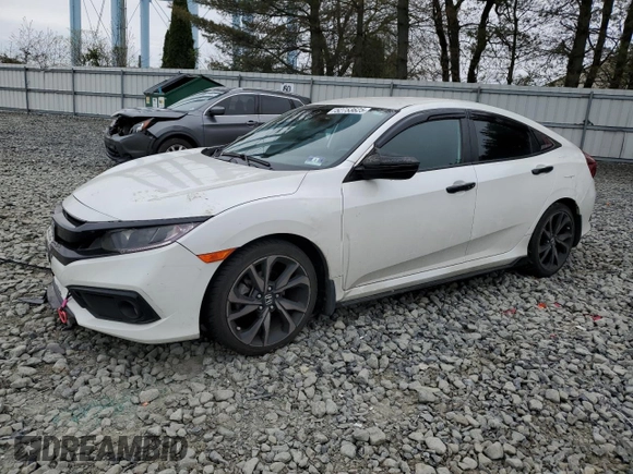 2019 Honda Civic Sport with VIN 2HGFC2F87KH513286, listed as a Copart auction lot 52753625 with 52,896 mi miles and Salvage Title. Bid and sale history available at DreamBid. Image 1.