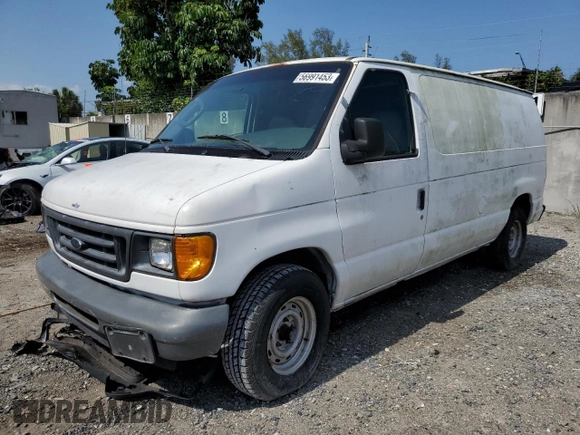 2003 Ford Econoline Cargo with VIN 1FTRE14213HB55527, listed as a Copart auction lot 86526164 with 187,256 mi miles and Non Repairable. Bid and sale history available at carsss.com. Image 1.