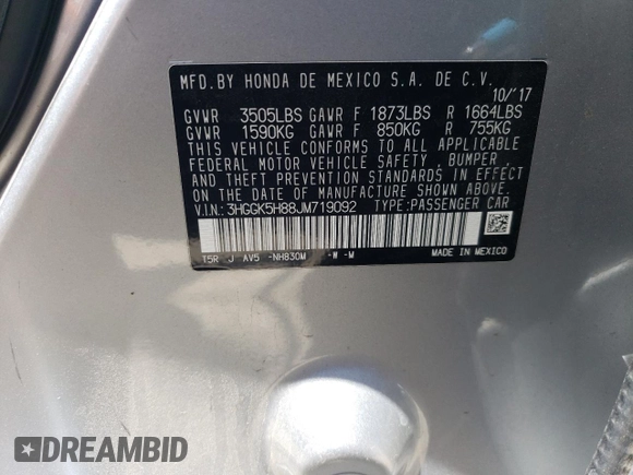 2018 Honda Fit EX with VIN 3HGGK5H88JM719092, listed as a Copart auction lot 61271925 with 86,516 mi miles and Salvage title. Bid and sale history available at DreamBid. Image 12.