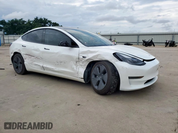 2023 Tesla Model 3 with VIN 5YJ3E1EA3PF562251, listed as a Copart auction lot 58293355 with 16,283 mi miles and Salvage title. Bid and sale history available at DreamBid. Image 4.