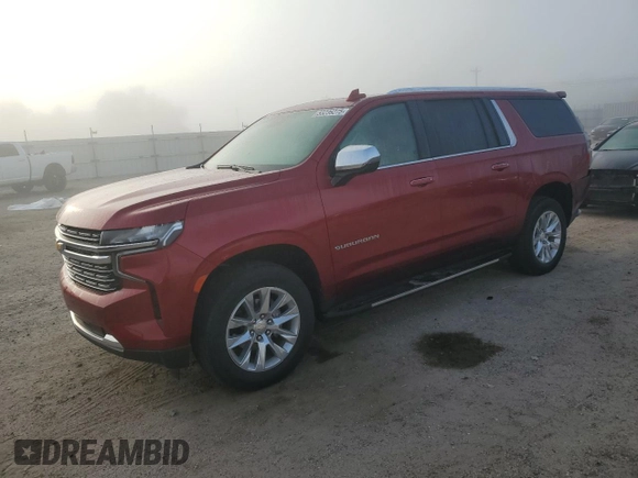 2023 Chevrolet Suburban Premier with VIN 1GNSCFKD8PR174382, listed as a Copart auction lot 55236275 with 43,997 mi miles and Salvage title. Bid and sale history available at DreamBid. Image 1.