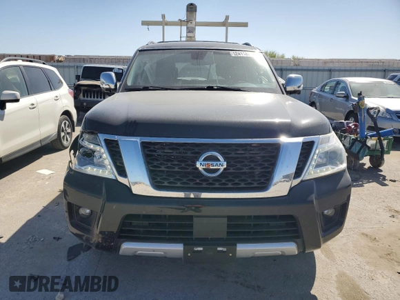 2017 Nissan Armada Platinum with VIN JN8AY2NE1H9706743, listed as a Copart auction lot 52411925 with 108,056 mi miles and Salvage Title. Bid and sale history available at carsss.com. Image 5.