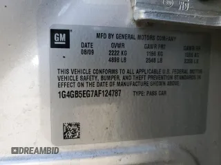 2010 Buick LaCrosse CX with VIN 1G4GB5EG7AF124787, listed as a Copart auction lot 52337655 with 0 mi miles and Salvage Title. Bid and sale history available at carsss.com. Image 12.
