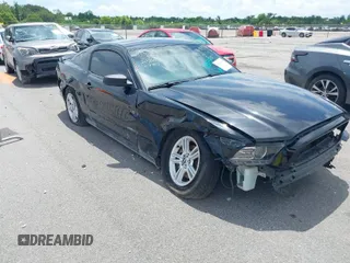 2014 Ford Mustang V6 with VIN 1ZVBP8AM3E5217165, listed as a IAAI auction lot 39801387 with 108,505 mi miles. Bid and sale history available at carsss.com. Image 1.