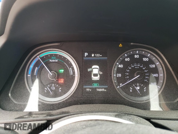 2022 Hyundai Sonata Hybrid Blue with VIN KMHL24JJ5NA041713, listed as a Copart auction lot 78544704 with 74,849 mi miles and Salvage Title. Bid and sale history available at carsss.com. Image 9.
