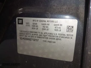 2016 Chevrolet Cruze Limited LS with VIN 1G1PC5SH0G7132157, listed as a IAAI auction lot 40212442 with 107,388 mi miles. Bid and sale history available at carsss.com. Image 9.