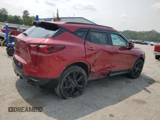 2019 Chevrolet Blazer RS with VIN 3GNKBERS8KS703823, listed as a Copart auction lot 59187075 with 75,979 mi miles and Salvage title. Bid and sale history available at DreamBid. Image 3.