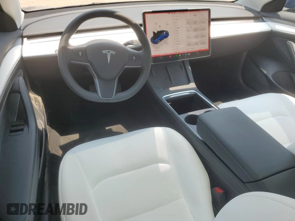 2023 Tesla Model 3 with VIN 5YJ3E1EAXPF419636, listed as a Copart auction lot 59754495 with 14,407 mi miles and Salvage title. Bid and sale history available at DreamBid. Image 8.