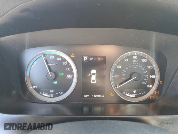 2016 Hyundai Sonata Hybrid SE with VIN KMHE24L14GA022983, listed as a Copart auction lot 48523255 with 112,896 mi miles and Salvage Title. Bid and sale history available at carsss.com. Image 9.