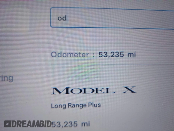 2021 Tesla Model X Long Range Plus with VIN 5YJXCDE29MF316169, listed as a IAAI auction lot 41232066 with 53,235 mi miles and . Bid and sale history available at carsss.com. Image 16.