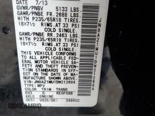 2013 Nissan Murano SL with VIN JN8AZ1MU1DW212684, listed as a Copart auction lot 68242904 with 146,306 mi miles and Salvage Title. Bid and sale history available at carsss.com. Image 15.