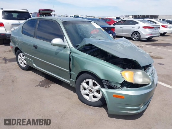 2003 Hyundai Accent GL with VIN KMHCG35C53U277734, listed as a IAAI auction lot 42085996 with 108,369 mi miles. Bid and sale history available at carsss.com. Image 1.