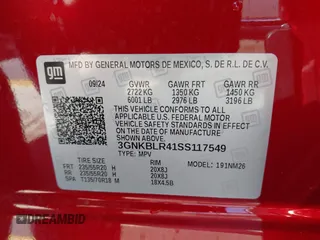 2025 Chevrolet Blazer Premier with VIN 3GNKBLR41SS117549, listed as a IAAI auction lot 42221848 with 4,264 mi miles and . Bid and sale history available at DreamBid. Image 9.