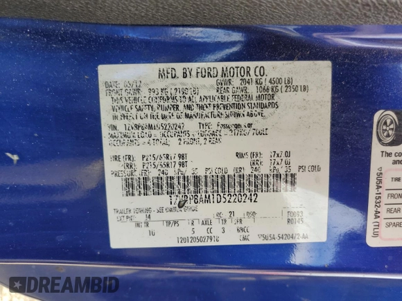 2013 Ford Mustang V6 with VIN 1ZVBP8AM1D5220242, listed as a Copart auction lot 82259684 with 178,607 mi miles and Salvage title. Bid and sale history available at DreamBid. Image 12.