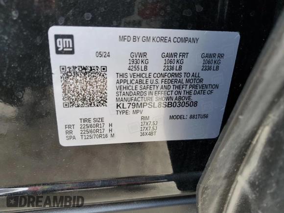 2025 Chevrolet TrailBlazer LT with VIN KL79MPSL8SB030508, listed as a Copart auction lot 52126235 with 3,111 mi miles and Salvage Title. Bid and sale history available at DreamBid. Image 13.