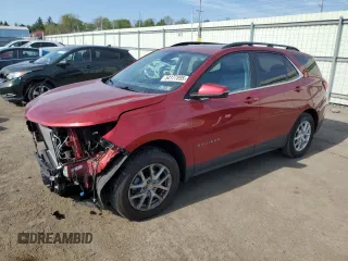 2022 Chevrolet Equinox LT z VIN 3GNAXUEV9NL223389, wystawiony jako Copart lot #54177895 z przebiegiem 61 652 mil mil oraz Szkoda całkowita • Salvage title. Historia ofert i sprzedaży dostępna na DreamBid. Obrazek 1.