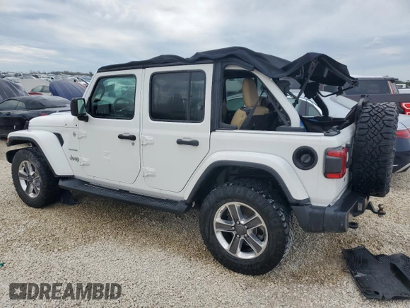2018 Jeep Wrangler Unlimited Sahara with VIN 1C4HJXEG4JW149315, listed as a Copart auction lot 77314714 with Not provided miles and Salvage title. Bid and sale history available at DreamBid. Image 2.