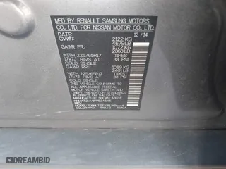2015 Nissan Rogue SV with VIN KNMAT2MV1FP524545, listed as a IAAI auction lot 41848086 with 188,141 mi miles. Bid and sale history available at carsss.com. Image 9.