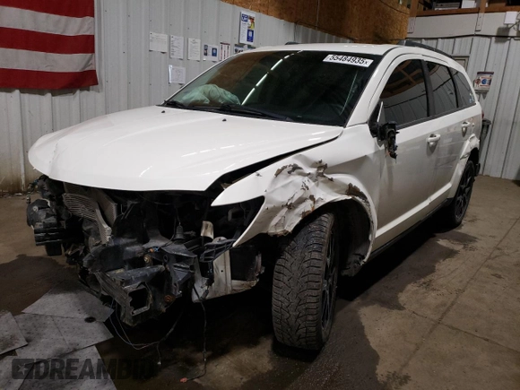 2018 Dodge Journey SXT with VIN 3C4PDCBG1JT158589, listed as a Copart auction lot 55484935 with 53,768 mi miles and Salvage Title. Bid and sale history available at carsss.com. Image 1.