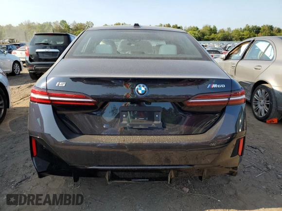 2024 BMW i5 M60 with VIN WBY43FK02RCR61881, listed as a Copart auction lot 71092944 with 0 mi miles and Salvage Title. Bid and sale history available at carsss.com. Image 6.