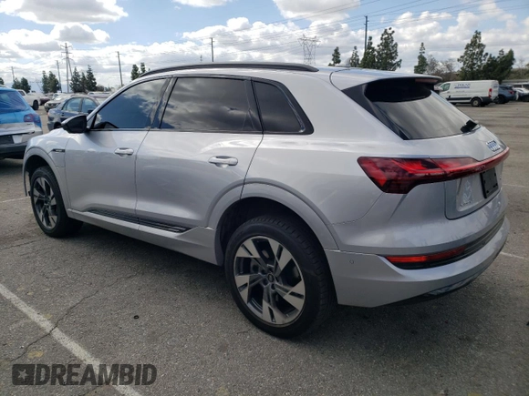 2021 Audi e-tron Premium with VIN WA1AAAGE7MB006939, listed as a Copart auction lot 45187924 with 49,600 mi miles and . Bid and sale history available at DreamBid. Image 2.