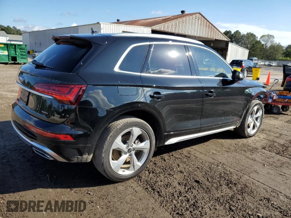 2023 Audi Q5 S line Premium Plus with VIN WA1EABFY8P2069068, listed as a Copart auction lot 80244404 with 15,253 mi miles and Salvage Title. Bid and sale history available at DreamBid. Image 3.